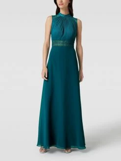 V.M. Abendkleid Mit Raffungen - Dunkelgrün