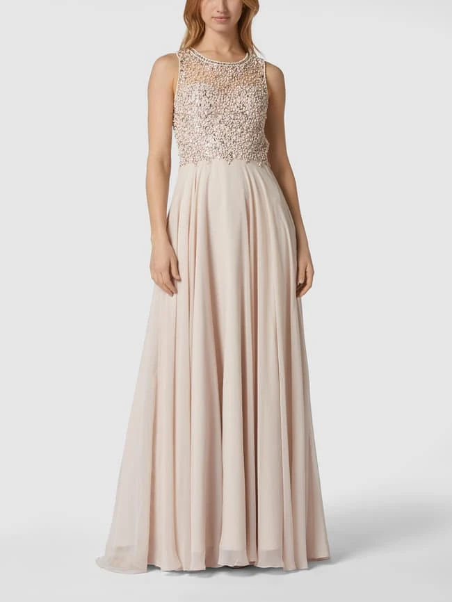Unique Abendkleid Mit Ziersteinen - Beige 6 Unique Abendkleid Mit Ziersteinen - Beige – Bild 4