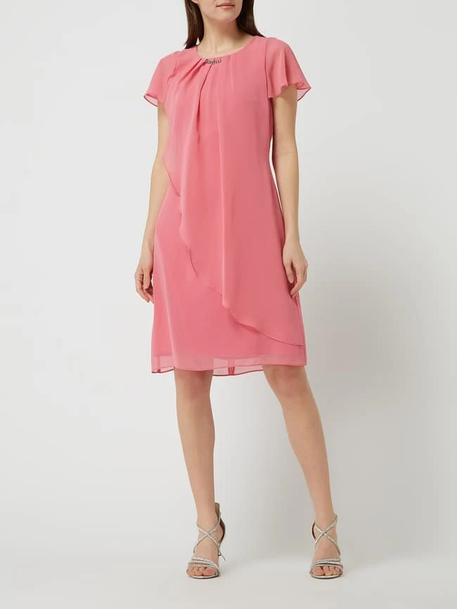 Swing Cocktailkleid Im Double-Layer-Look - Pink 3 Swing Cocktailkleid Im Double-Layer-Look - Pink