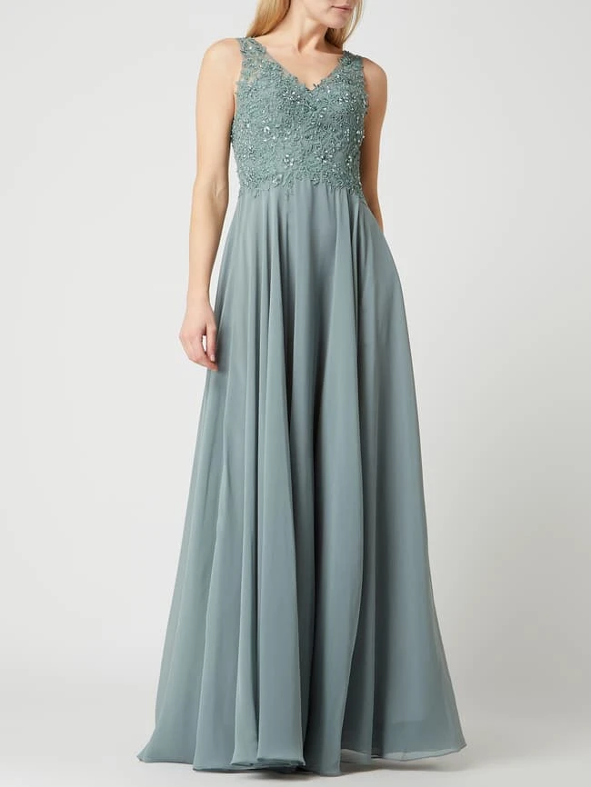 Unique Abendkleid Aus Tüll Und Chiffon - Schilf 3 Unique Abendkleid Aus Tüll Und Chiffon - Schilf