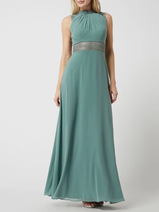 V.M. Abendkleid Mit Kontrastborten - Mint 3 V.M. Abendkleid Mit Kontrastborten - Mint