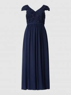 My Mascara Curves PLUS SIZE Abendkleid Aus Spitze Und Chiffon - Dunkelblau