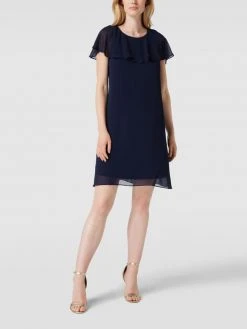 Adrianna Papell Cocktailkleid Mit Volants - Dunkelblau