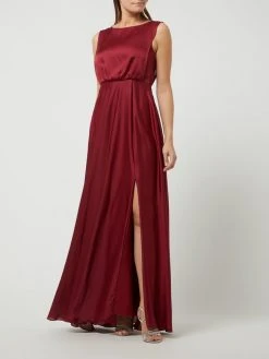 Christian Berg Cocktail Abendkleid Aus Satin - Dunkelrot