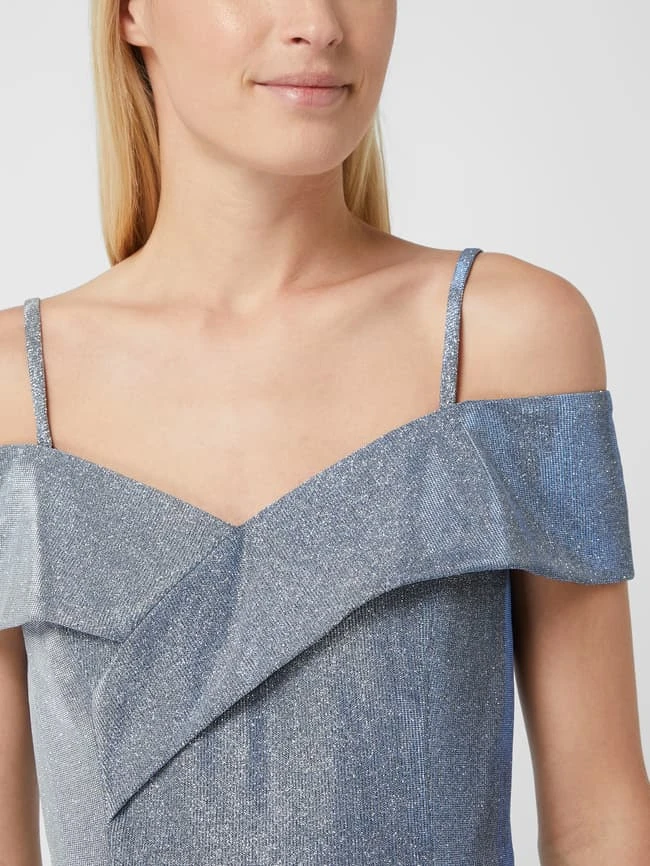 Christian Berg Cocktail Off-Shoulder-Cocktailkleid Mit Glitter-Effekt - Eisblau 5 Christian Berg Cocktail Off-Shoulder-Cocktailkleid Mit Glitter-Effekt - Eisblau – Bild 3