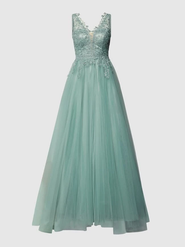TROYDEN COLLECTION Abendkleid Mit Floralen Stickereien - Mint 4 TROYDEN COLLECTION Abendkleid Mit Floralen Stickereien - Mint – Bild 2