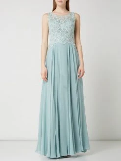 Luxuar Abendkleid Mit Ornamentalen Stickereien - Himmelblau