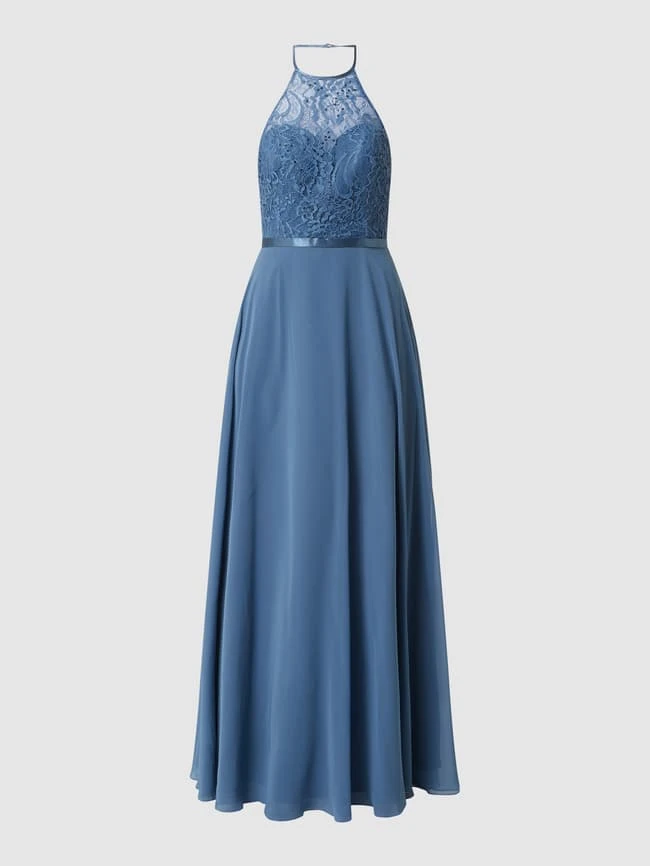 Luxuar Abendkleid Mit Neckholder - Blau 4 Luxuar Abendkleid Mit Neckholder - Blau – Bild 2