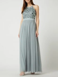 Jake*s Cocktail Abendkleid Aus Tüll Mit Pailletten - Schilf