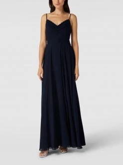 V.M. Abendkleid Mit Paillettenbesatz - Marineblau