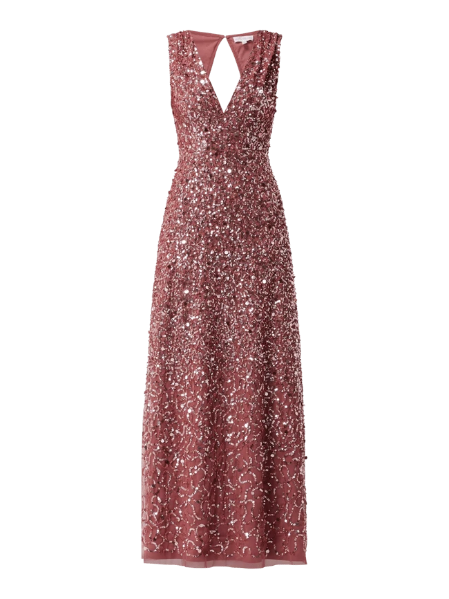 MAYA DELUXE Abendkleid Aus Tüll Mit Pailletten - Altrosa 4 MAYA DELUXE Abendkleid Aus Tüll Mit Pailletten - Altrosa – Bild 2