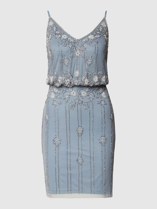 LACE & BEADS Cocktailkleid Mit Floralem Muster Aus Zierperlen - Hellblau 4 LACE & BEADS Cocktailkleid Mit Floralem Muster Aus Zierperlen - Hellblau – Bild 2