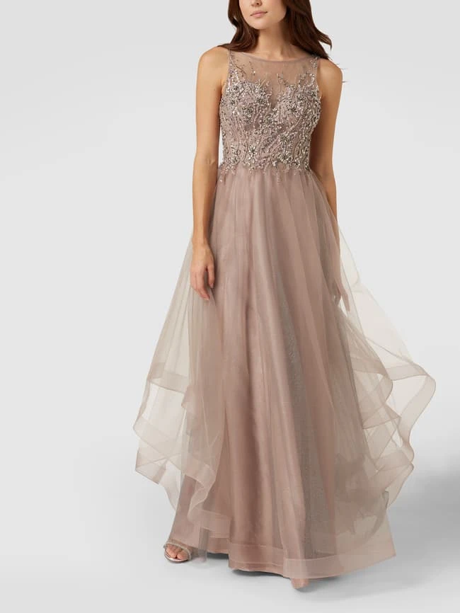 Unique Abendkleid Mit Ziersteinen Und Glitter-Effekt - Taupe 6 Unique Abendkleid Mit Ziersteinen Und Glitter-Effekt - Taupe – Bild 4