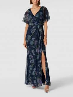 Adrianna Papell Abendkleid Mit Floralem Allover-Muster - Dunkelblau