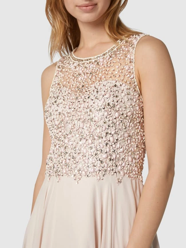 Unique Abendkleid Mit Ziersteinen - Beige 5 Unique Abendkleid Mit Ziersteinen - Beige – Bild 3