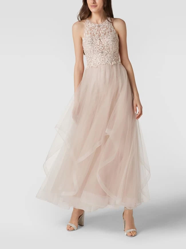 Laona Abendkleid Mit Zierbesatz - Sand 6 Laona Abendkleid Mit Zierbesatz - Sand – Bild 4