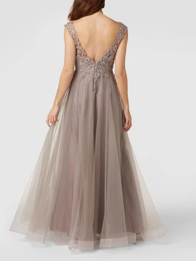 Unique Abendkleid Mit Floralen Stickereien Und Ziersteinen - Mittelgrau 7 Unique Abendkleid Mit Floralen Stickereien Und Ziersteinen - Mittelgrau – Bild 5