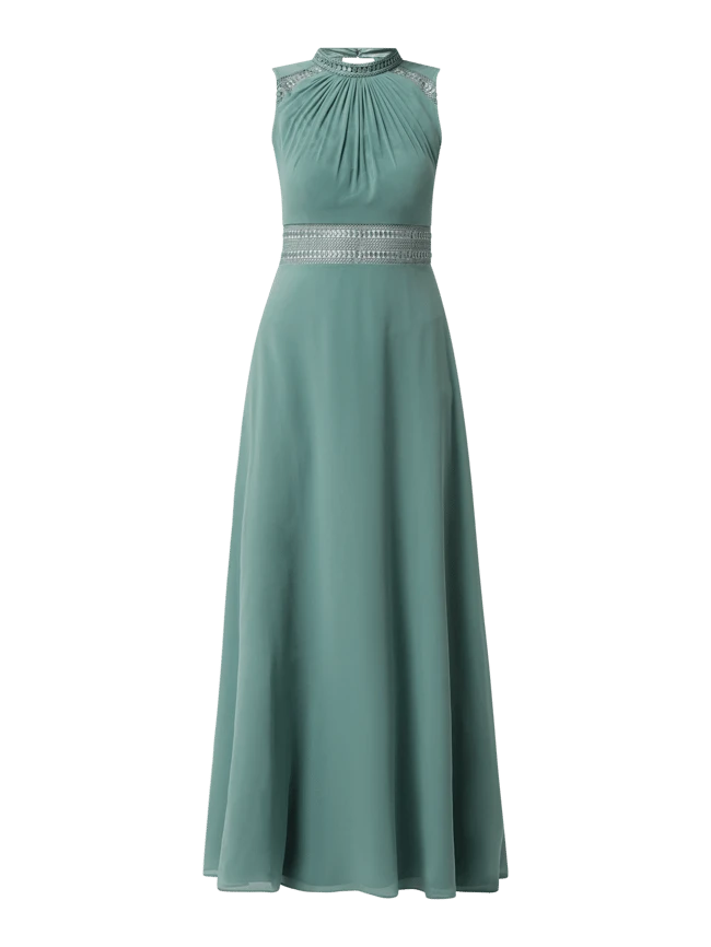 V.M. Abendkleid Mit Kontrastborten - Mint 4 V.M. Abendkleid Mit Kontrastborten - Mint – Bild 2