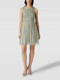 LACE & BEADS Cocktailkleid Mit Pailletten - Hellgrün