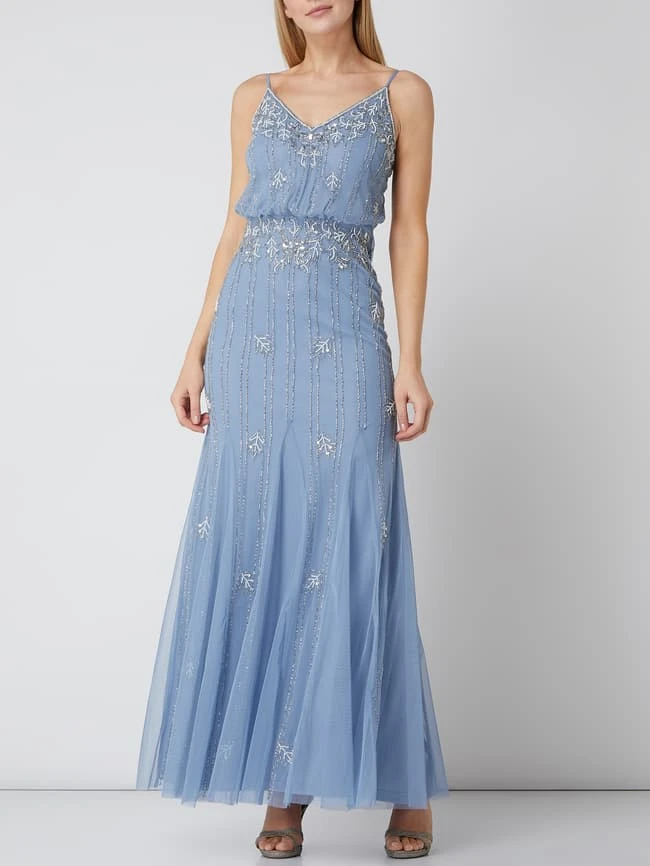 LACE & BEADS Abendkleid Aus Mesh Modell 'Keeva' - Bleu 3 LACE & BEADS Abendkleid Aus Mesh Modell 'Keeva' - Bleu