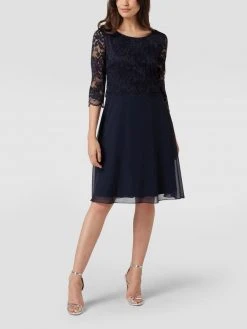 Vera Mont Cocktailkleid Mit Spitzenbesatz - Dunkelblau