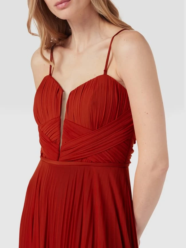 TROYDEN COLLECTION Abendkleid Mit Plisseefalten - Rostrot 5 TROYDEN COLLECTION Abendkleid Mit Plisseefalten - Rostrot – Bild 3