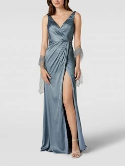 Unique Abendkleid In Wickel-Optik - Hellblau