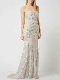 Unique Corsagenkleid Aus Tüll - Metallic Beige