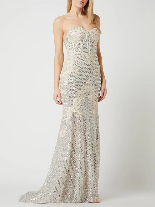 Unique Corsagenkleid Aus Tüll - Metallic Beige 3 Unique Corsagenkleid Aus Tüll - Metallic Beige