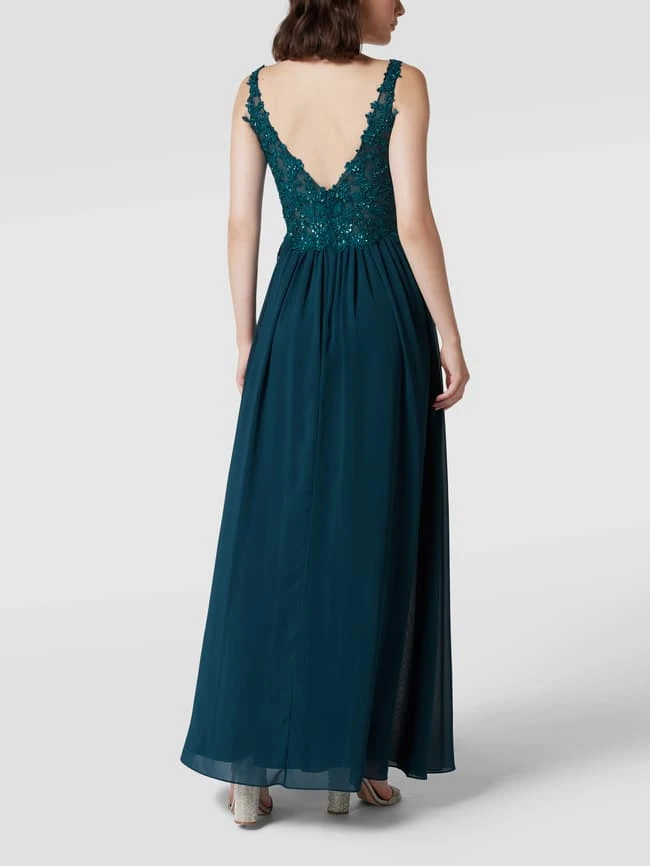 Mascara Abendkleid Mit Tiefem V-Ausschnitt - Petrol 7 Mascara Abendkleid Mit Tiefem V-Ausschnitt - Petrol – Bild 5