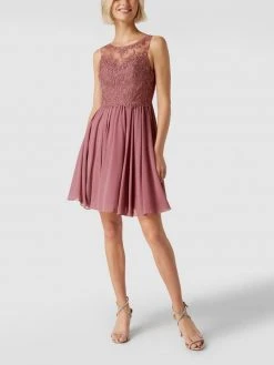 Laona Cocktailkleid Mit Floralen Stickereien Und Ziersteinen - Altrosa