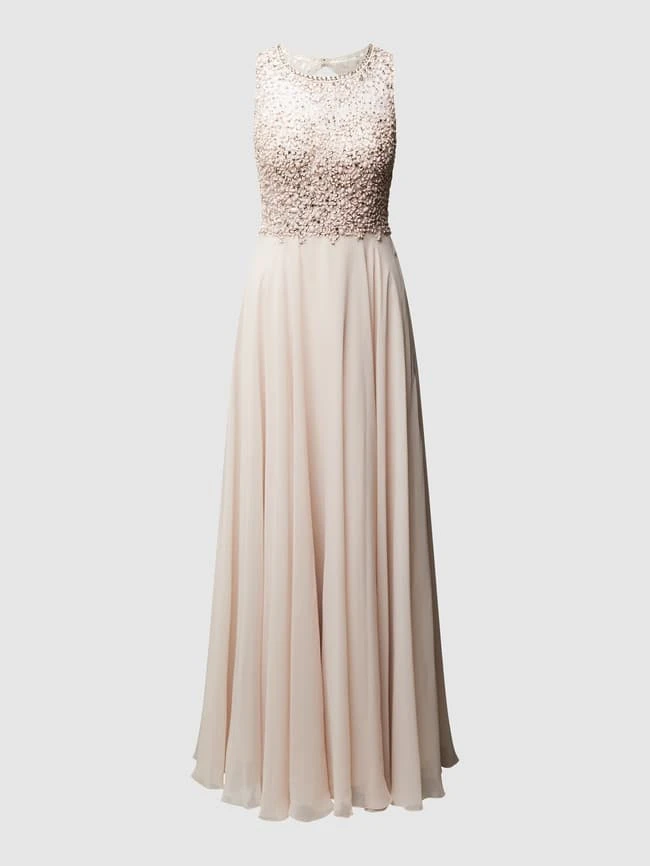 Unique Abendkleid Mit Ziersteinen - Beige 4 Unique Abendkleid Mit Ziersteinen - Beige – Bild 2