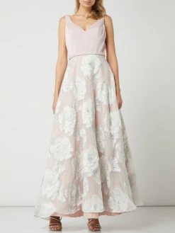 Unique Abendkleid Mit Floralem Dessin - Rosé