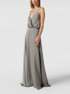 Unique Abendkleid Mit Spaghettiträgern - Mittelgrau