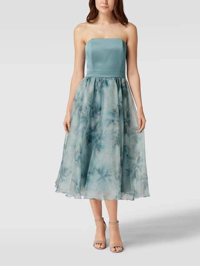 Swing Cocktailkleid Mit Floralem Muster - Bleu 3 Swing Cocktailkleid Mit Floralem Muster - Bleu