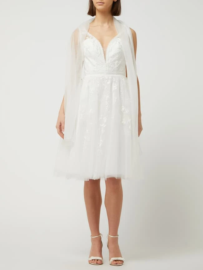 Luxuar Brautkleid Aus Mesh Und Spitze - Offwhite 7 Luxuar Brautkleid Aus Mesh Und Spitze - Offwhite – Bild 5