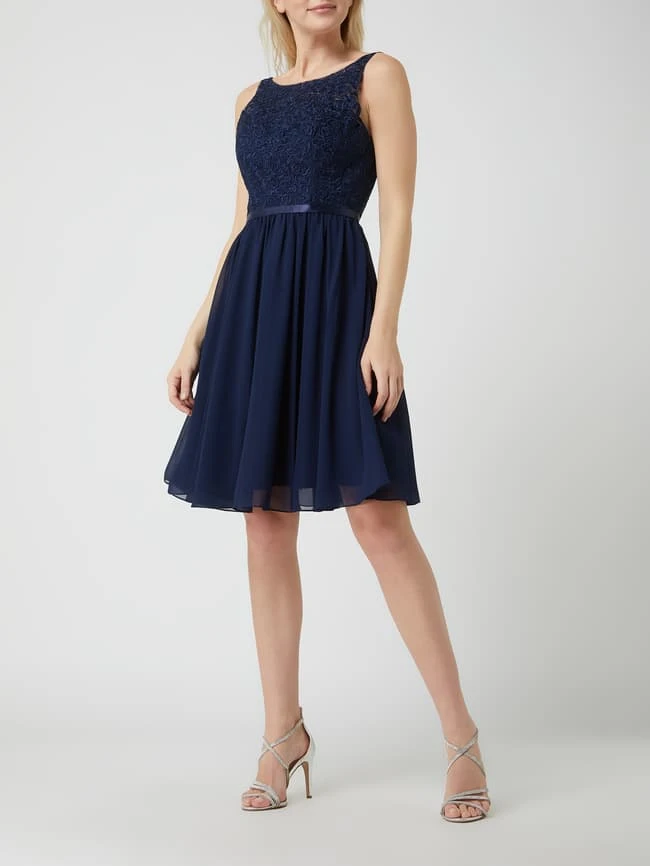 Luxuar Cocktailkleid Mit Strasssteinen - Marineblau 3 Luxuar Cocktailkleid Mit Strasssteinen - Marineblau