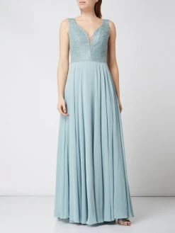 Luxuar Abendkleid Mit Stickereien Und Ziersteinen - Helltürkis