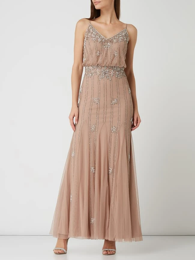 LACE & BEADS Abendkleid Aus Mesh Modell 'Keeva' - Altrosa 3 LACE & BEADS Abendkleid Aus Mesh Modell 'Keeva' - Altrosa