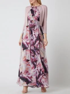 Jake*s Cocktail Abendkleid Mit Floralem Muster - Flieder Meliert