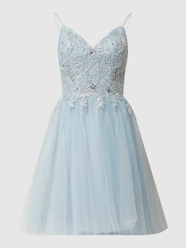 Luxuar Cocktailkleid Mit Strasssteinen - Hellblau 4 Luxuar Cocktailkleid Mit Strasssteinen - Hellblau – Bild 2