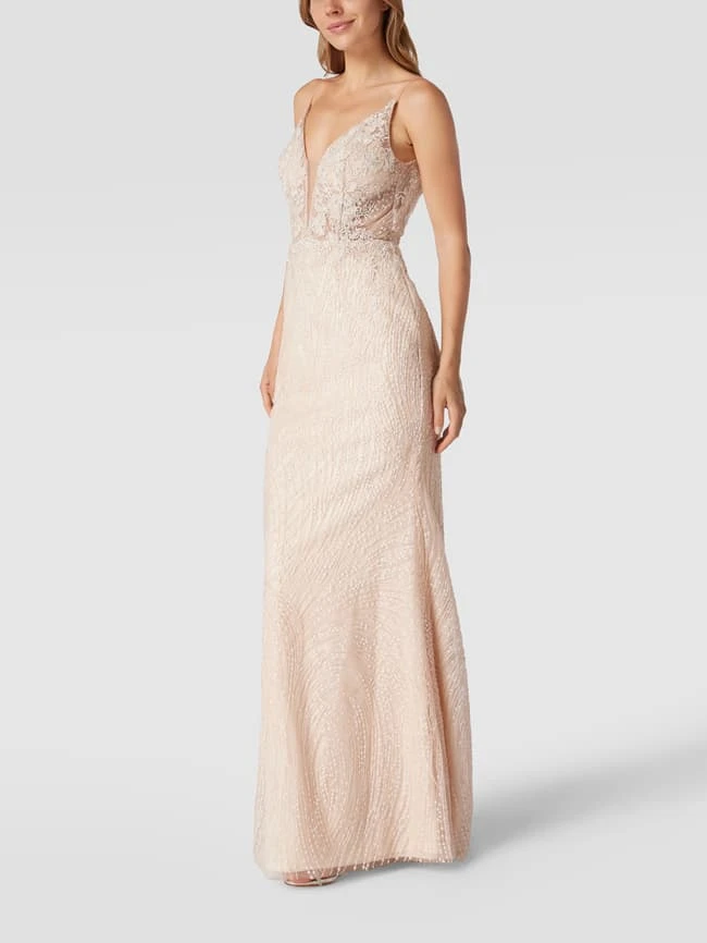 Unique Abendkleid Mit Stola - Rosé 6 Unique Abendkleid Mit Stola - Rosé – Bild 4