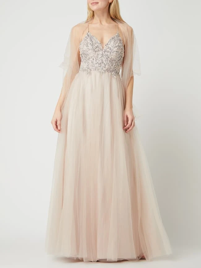 Unique Abendkleid Mit Pailletten - Sand 7 Unique Abendkleid Mit Pailletten - Sand – Bild 5