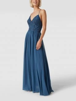 Laona Abendkleid Mit Floralen Stickereien Und Zierperlen - Blau