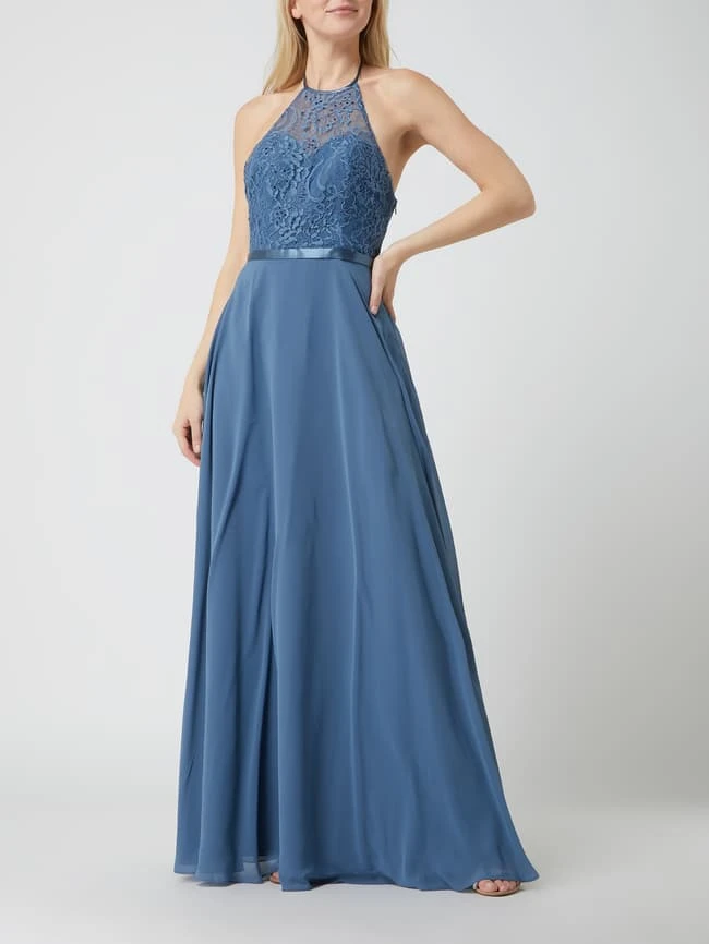 Luxuar Abendkleid Mit Neckholder - Blau 3 Luxuar Abendkleid Mit Neckholder - Blau