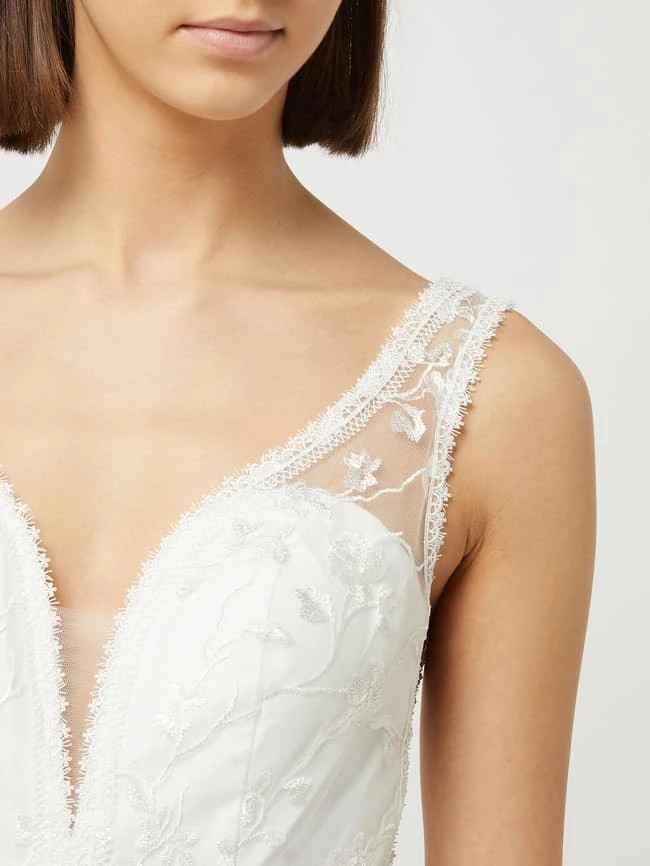 Luxuar Brautkleid Aus Mesh Und Spitze - Offwhite 5 Luxuar Brautkleid Aus Mesh Und Spitze - Offwhite – Bild 3