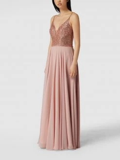 Swing Abendkleid Mit Paillettenbesatz - Hellrosa