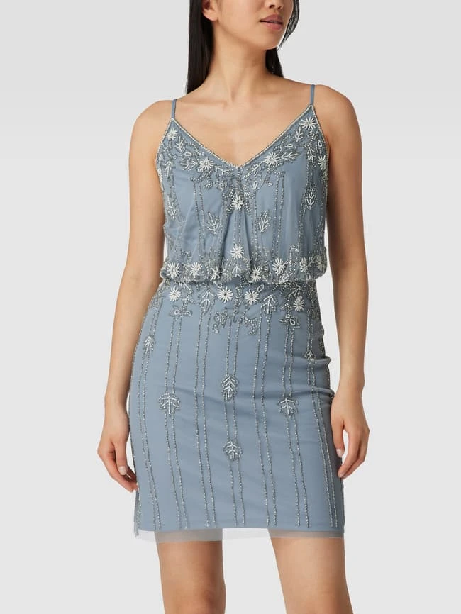 LACE & BEADS Cocktailkleid Mit Floralem Muster Aus Zierperlen - Hellblau 6 LACE & BEADS Cocktailkleid Mit Floralem Muster Aus Zierperlen - Hellblau – Bild 4