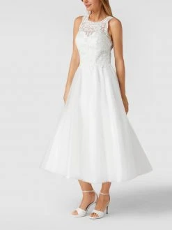 Mascara Cocktailkleid Mit Floralen Stickereien - Offwhite