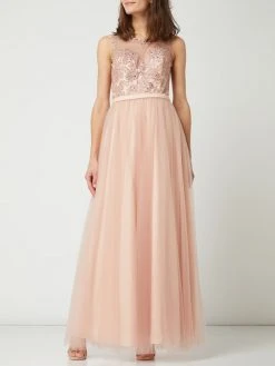 Mascara Abendkleid Mit Zierborten Und Ziersteinen - Rosé